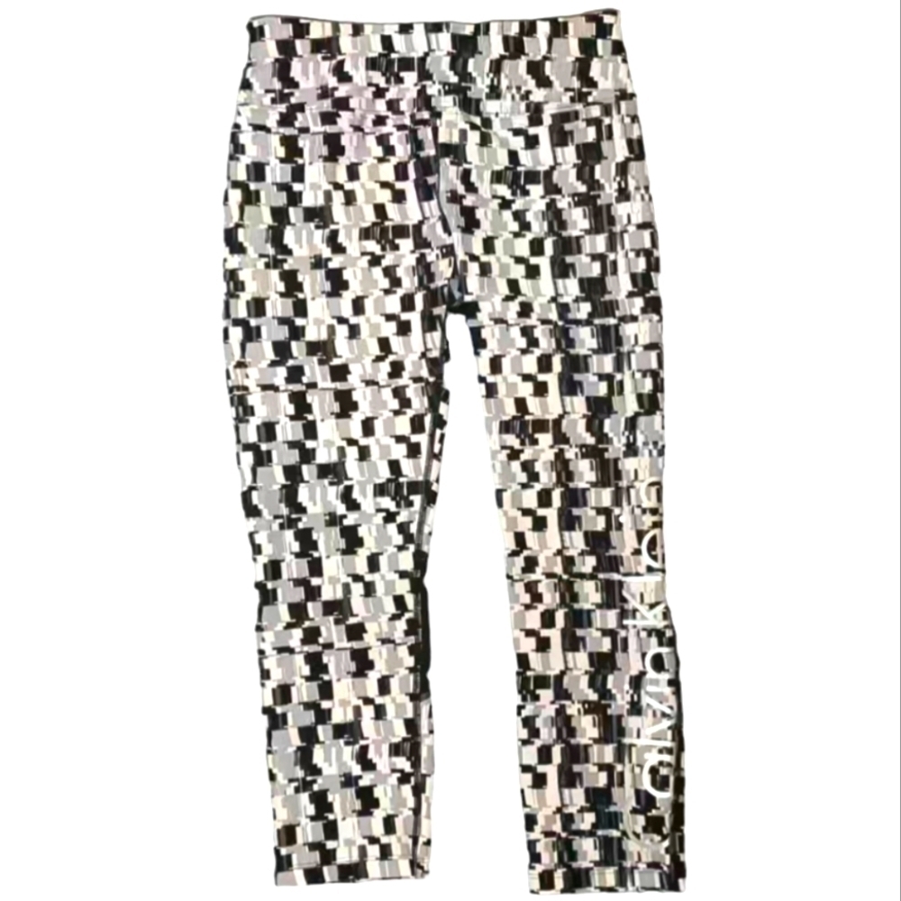 CALVIN klein womens size small cropped leggings elastic waist black